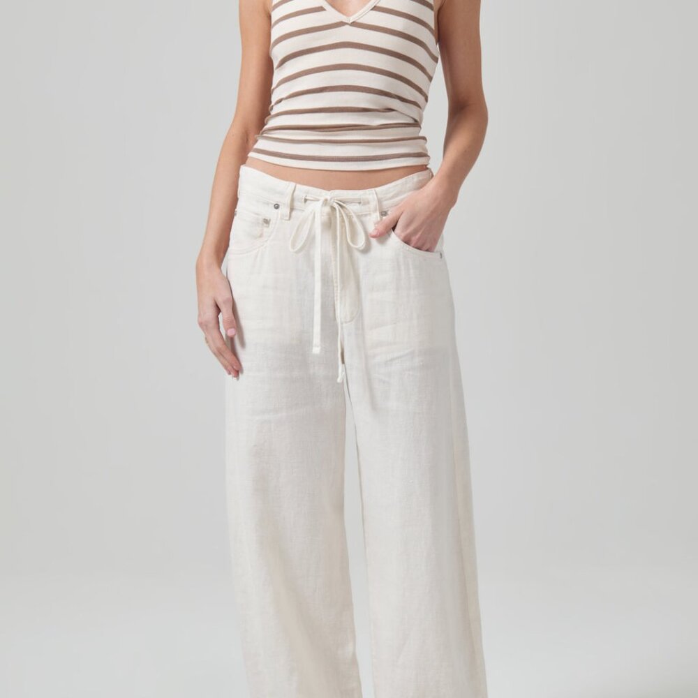 Linen drawstring pants